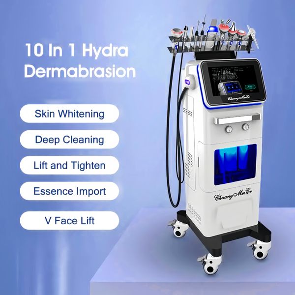 Máquina facial multifuncional de gestión de rostro completo 10 en 1 más vendida, exfoliación acuática, limpieza profunda, reposición de humedad, máquina facial de oxígeno hidra.