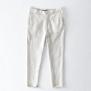 Produit le plus vendu au printemps Summer 100% lin pantalon décontracté pour hommes Vêtements en vrac droit surdimension