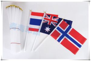 Best verkopende producten Custom Country Digital Printing 14 X 21 Kleine Amerikaanse zwaaiende vlaggen in de hand