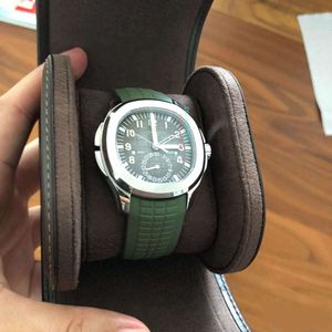 Bestverkopende horlogemode Hoge kwaliteit automatisch horloge 40 mm groen 5164 Aquanaut Travel Time Movement Mechanisch transparant Heren rubberen horloges Horloges