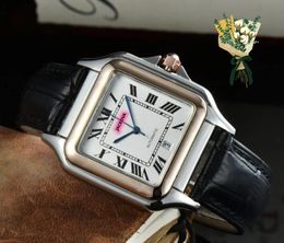 Bestverkopende horloges Cool Heren Quartz uurwerk vierkante romeinse klok met eenvoudige wijzerplaat zaken zwitserland naald saffierlens highend tijd drie naalden mooie horloges geschenken