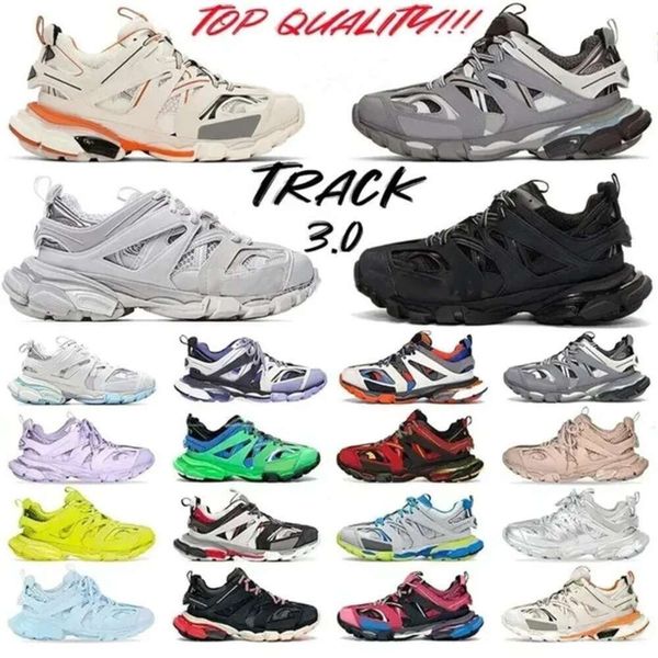 Top Series Sweakers Shoes Shoes Tracks 3.0 Paris Italy Brand Triple Leather Nylon Impres. Entrena famosa Sports Sports Mens Designer para mujer Sneakers