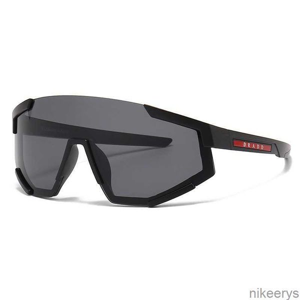 Top Shield Gafas de sol Hombres Mujeres Ciclismo Gafas Linea Rossa 04WS Mate Negro Gris Oscuro Para hombre 63 mm Deporte al aire libre Gafas para correr 2024 L5TA