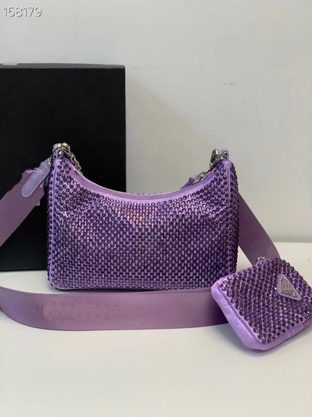 Top Sacs à bandoulière Diamant Femmes Messenger Sac Nouveaux Sacs à main en cristal Mode d'été Sacs à main sous les bras Fourre-tout de luxe Bling Nylon Qualité Sacs à dos classiques