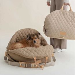 Top Schoudertassen Hond Nest Nylon Draagtas Afneembare Handtas Auto Tweeërlei Gebruik Reizen Kat Designer Handtassen 240311