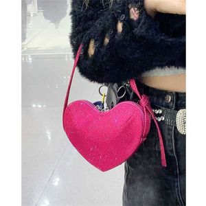 Top Sacs à bandoulière Sac fourre-tout en forme de coeur de Saint-Valentin pour les femmes Love Bright Diamond Luxury Party Summer Portable Designer Sacs à main 240311