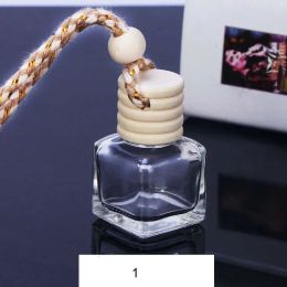 Top Simple Diffuseurs d'huiles essentielles Bouteille de parfum de voiture Sacs de décoration en verre Pendentif 8 ml Ornement Désodorisant pour poche de rangement essentielle Bouteilles vides