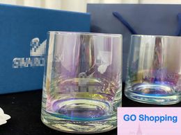 Top Simple mode whisky Couple tasses trapézoïdal naturel rond Design verre à vin deux coffrets cadeaux
