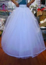 Top seis capas sin enagua con aros vestidos de boda de tul blanco ALine enagua para accesorios nupciales Crinoline8824525