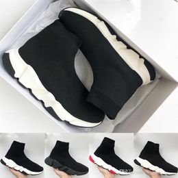 Top Speed Trainer Kids Sock Shoes para hombres, mujeres, moda de lujo, zapatos casuales, triple, negro, blanco, rojo, zapatillas de deporte al aire libre size24-35273w