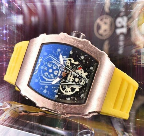 Top Sports Designer Relojes para hombre 43 mm Negro Azul Rojo Caucho Cinturón de silicona Cuarzo Calendario a prueba de agua DAYDATE Presidente Reloj clásico Reloj de pulsera Regalo