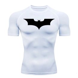 Topsport Hardloopshirt Heren T-shirt Fitness Kort T-shirt Sneldrogend Trainen Gym Panty Spiershirt Compressie MMA Kleding 240113