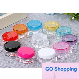 Pots de crème à fond carré supérieur sous-embouteillage de maquillage en plastique transparent, récipient cosmétique vide, petit bidon de masque d'échantillon 100pcs 3g 5g