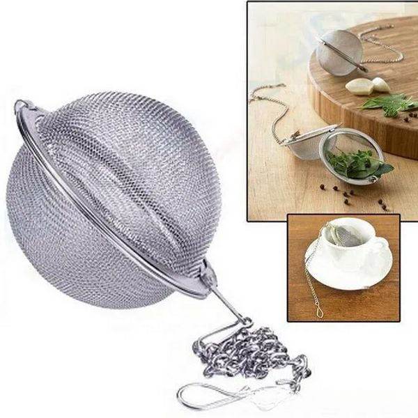 Infusor de té de malla de 5cm con bola de té de acero inoxidable superior, difusor de intervalo de filtro Premium para condimentos de té de hojas sueltas, especias