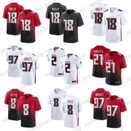 Top gestikt Ridder Robinson voetbalshirt Drake London Kyle Pitts Michael Vick Younghoe Koo Jessie Bates Patterson AJ Terrell Taylor Heinicke Tyler Allgeier