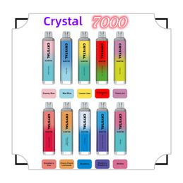 Top_store 2023 China Factory Original Crystal E Kit de cigarrillos Tornado 7000 bocanadas desechables Vape Vape RGB Mal de malla Magia 10 sabores 0/2/3/5% Obtenga vaporizador