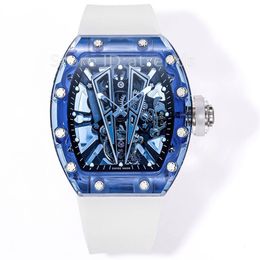 Top Top Top Mechanical Mechanical Self Wailing Watch Men Transparent Hollow Dial 41x50mm Classic Tourbillon Wallwatch Casta de goma informal 605y