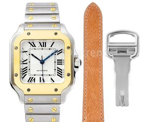 Top Stijlvol Automatisch Mechanisch Zelfopwindend Horloge Dames Goud Zilver Wijzerplaat Saffierglas 35mm Klassiek Design Horloge Volledig Roestvrij Stalen Band Klok CR207