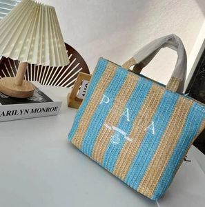 Top Summer Stripe Straw Fashion Sacs Designer Sac Femme Crochet Fourre-tout Sac à main de luxe Summer Shopping Purse Totes Épaule Sacs à main Triangle 06