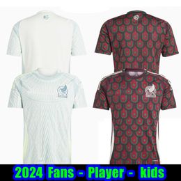 Top Tailandia Calidad 23 24 Copa 2024 Camisetas de fútbol de México Kit de México Camiseta de fútbol Camisetas de fútbol rojas y blancas Conjuntos para hombres y niños uniformes