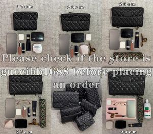 12A Definite Mirror Calidad Diseñador Caviar para mujer Piel de cordero Bolso clásico con solapa Mini bolso cuadrado Bolsos medianos con doble solapa Bolso acolchado negro Jumbo Maxi Bolsos de lujo