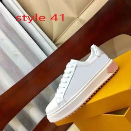 Tive Time Out Chaussures à lacets Casual Womens Designer Sneaker 100% Leather Fashion Lady Flat Running Letters Woman Shoe Platform Men Men Gym Sneakers 99