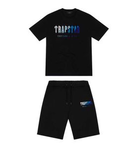 Top Trapstar Nieuwe heren t-shirt Korte mouw Outfit Chenille Trainingspak Zwart Katoen London StreetwearS-2XL Hetzelfde model voor internetberoemdheden