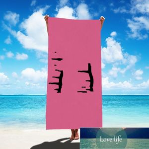 Top Trendy Brand Letter Loog Microfiber Absorbant Swele Square Beach Towel Toule de bain imperméable à séchage rapide