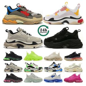 Top Triple S Hommes Femmes Designer Casual Chaussures Plate-forme Baskets Clear Sole Noir Blanc Gris Rouge Rose Bleu Royal Neon Green Mens Baskets Tennis