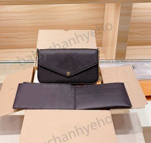 Top diseñador de carteras POCHETTE FELICIE 3 carteras cartera para mujer bolso bandolera de cuero con caja