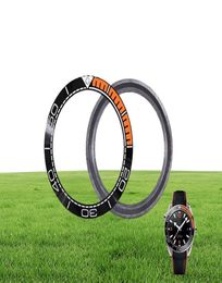 Lunette de montre en céramique noir Orange argent, écriture extérieure 415mm pour Omega SEAMASTER PLANET OCEAN 600M COLLECTION4850714
