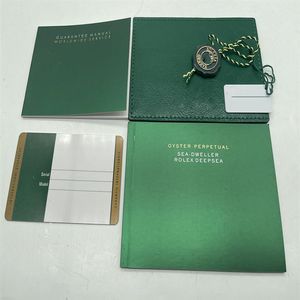 Boîte de montre supérieure originale, livret vert assorti, carte de sécurité pour boîtes Rolex, livrets de montres, impression personnalisée, carte 227a