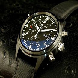 Лучшие часы Мужские часы кварцевый секундомер мужские наручные часы с хронографом Black face W06287f