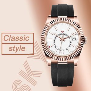 Top montre montres étanches automatique mécanique en acier inoxydable calendrier 42mm or rose SKY Master montre-bracelet bracelet Oyster