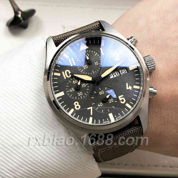 Los mejores relojes para hombres, reloj de pulsera mecánico, Fighter 3777, piloto, sincronización, seis pines, cinturón luminoso para hombres, diseñador 1p 2530