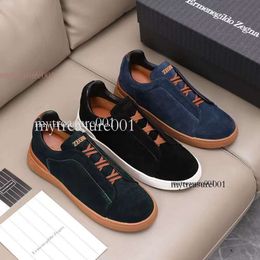 Top mariage Designer robe chaussures hommes Ermenegildos Zegna chaussures à lacets affaires décontracté fête sociale qualité cuir grosses baskets formelles hommes formateurs 737