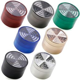 Top Window Signal Shape Tabak Mills Grinders Metal 4 Stuks 63mm Zinklegering Herb Grinder Roken Accessoires DH2047