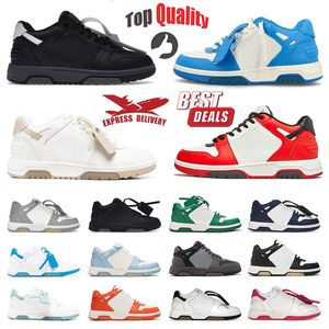 Top Winter Brand Designer Shoes Out of Office Sneaker OOO Low Tops Calf Leather avec boîte Chaussures pour hommes Bleu marine Gris Blanc Violet Jaune Sable Bleu Celadon Baskets Femmes