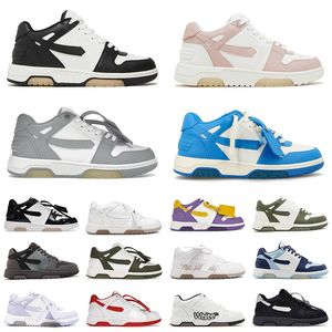 Top Winter Brand Designer Shoes Out of Office Sneaker OOO Low Tops Calf Leather avec boîte Chaussures pour hommes Bleu marine Gris Blanc Violet Jaune Sable Bleu Celadon Baskets Femmes