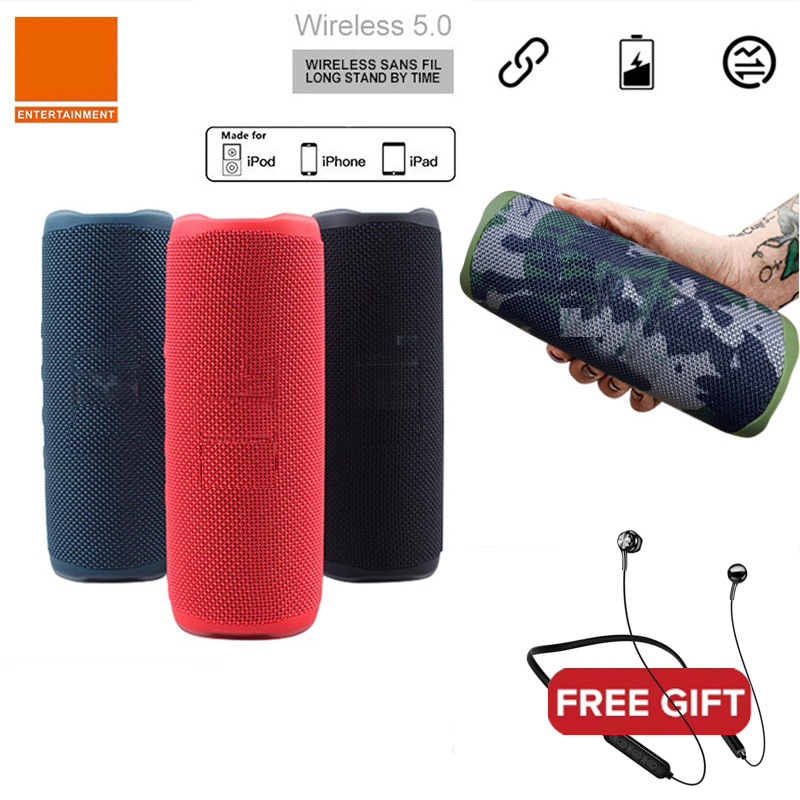 Top with Flip 6 portable Bluetooth speaker, Flip6 powerful sound and deep bass, IPX6 waterproof + dust speaker