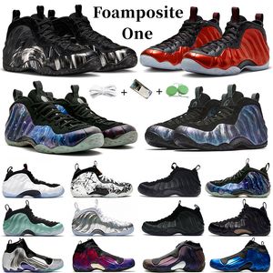 Designer foamposite hommes chaussures galaxy 1.0 daim noir ormeau olympique anthracite séquoia floral halloween knicks hommes formateurs baskets de sport taille eur 40-47