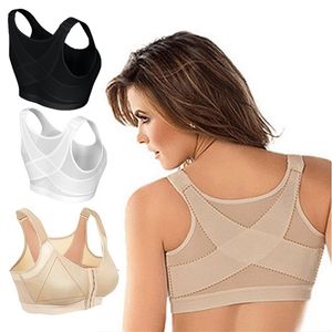 Top Dames Houding Corrector Lift Bra Plus Size BH Shockproof Support Fitness Vest Cross Back Ademende Ondergoed Corset 211110