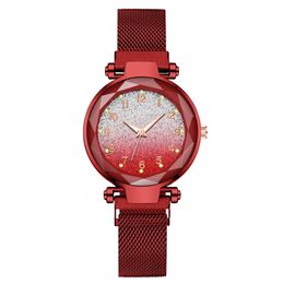 Dames Quartz Horloge 33mm Classic Style Dames Horloges Montre de Luxe Elegant Business Horloge Ronde Gradiënt Starry Sky Luminous Rvs Gift