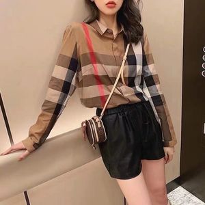 Top Women's Blouses 2023 Designer Shirts Fashion Classic Summer Plaid T-Shirt Plus Size Casual Long Sleeve Spring Office Lady Shirts