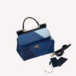 Top femme bandoulière postier sac femmes sacs à main mode bandoulière sac à bandoulière Denim bleu patchwork sac
