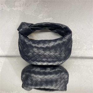Top sac Venetassbottegas pour femmes Jodie classique noir tissé sac à main de mode Hong Kong Direct Mail cuir