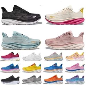Top Womens Mens Quality Clifton 9 Chaussures de course Bondi 8 Black Blanc Rose Ice Blue Mint Peach Whip Red Carbon 2 Cloud Bot Runners Jogging
