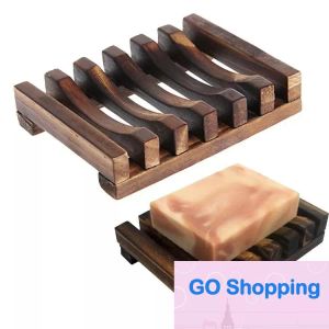 Porte-savon en bois de bambou, support de plateau, support de rangement, boîte d'assiettes, conteneur pour bain, douche, salle de bain