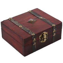 Boîte de rangement de boîte de rangement de boîtes au trésor en bois