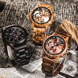 Top montre-bracelet en bois mâle Relogio Masculino montres hommes 2019 montre en bois Sport horloge numérique hommes Watches294n